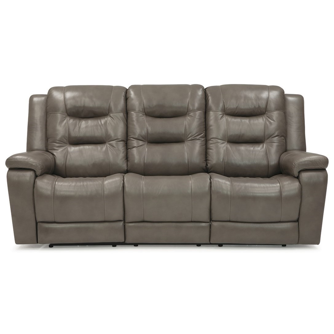 Leather power reclining sofa 2025 with power headrest and lumbar